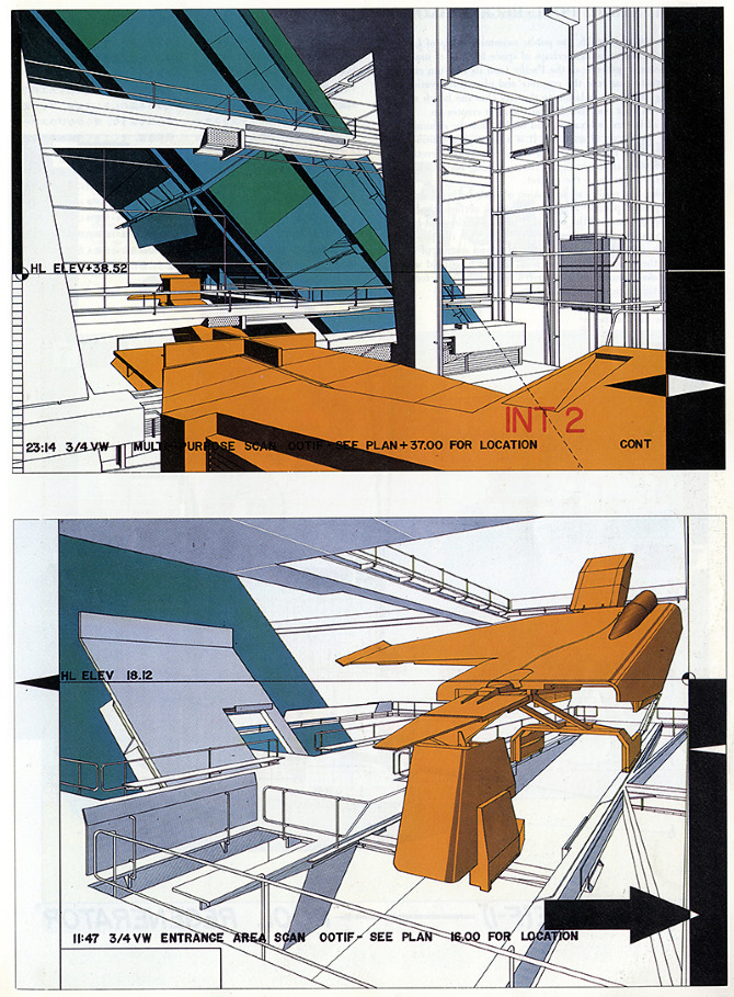 Neil Denari. A+U 246 March 1991 22 RNDRD Architecture collage